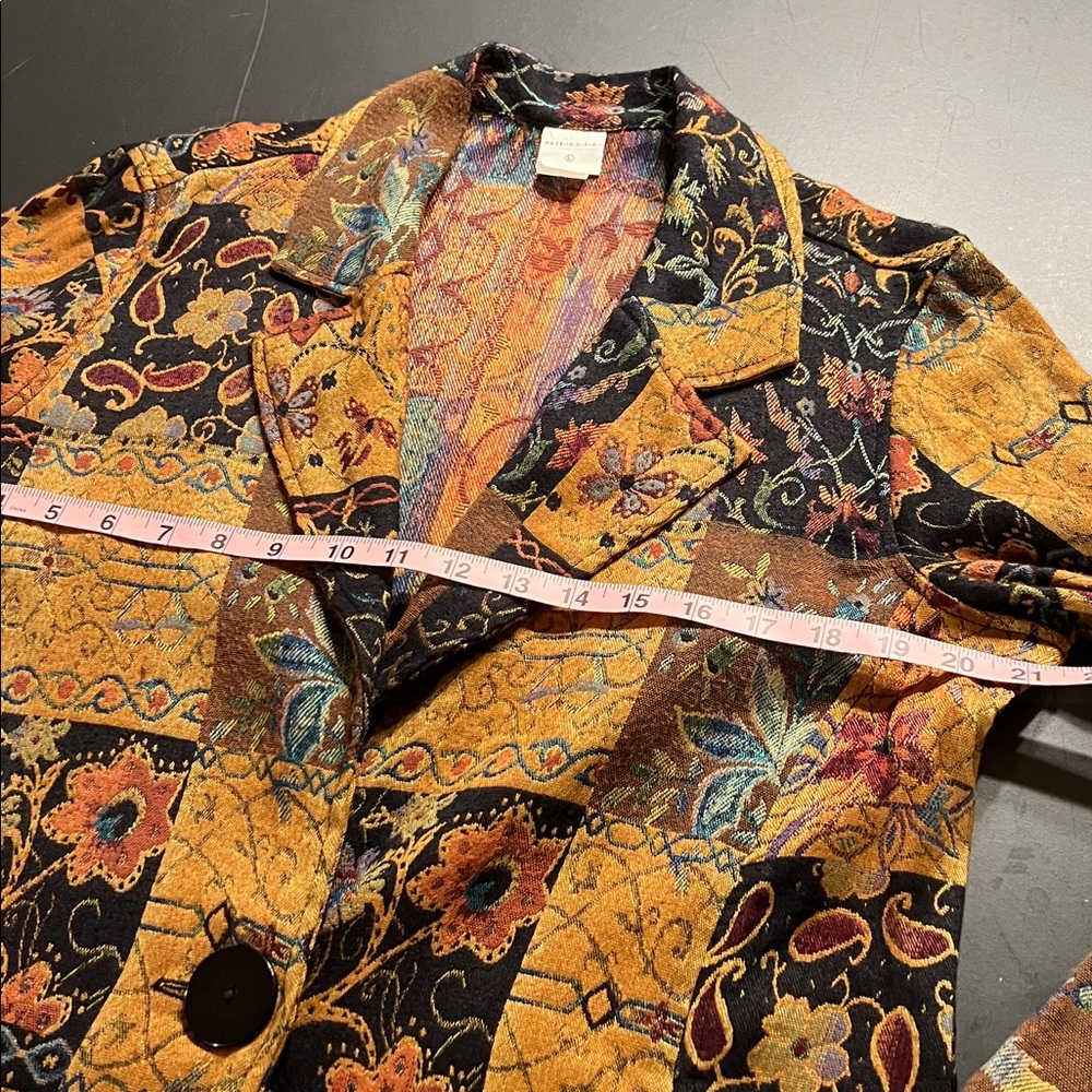Vintage C.M.C. (Color Me Cotton) Boho Long-Line Blazer size L.